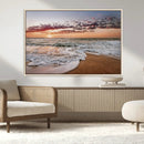 Ocean Sunset Wall Art Canvas Print – Framed Sandy Shore