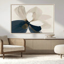 Minimal Flower Wall Art Canvas Print – Framed Beige Bloom