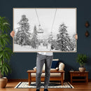 Ski Lift Wall Art – Framed Snowy Mountain Canvas Artwork by MyGreatCanvas | Canvas Wall Art Prints | Photo Prints & Wall Decor