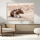Texas Longhorn Wall Art Canvas Print – Framed Resting Bull by MyGreatCanvas | Canvas Wall Art Prints | Photo Prints & Wall Decor