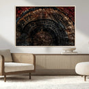Dark Wood Ring Wall Art Canvas Print – Framed Abstract Tree