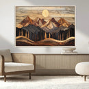 Wood Mountain Wall Art Canvas Print – Framed Boho Abstract