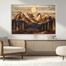 Wood Mountain Landscape Wall Art Canvas Print – Framed