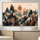Wood Mountain Landscape Wall Art Canvas Print – Framed
