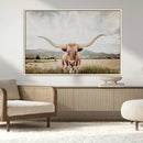 Texas Longhorn Wall Art Canvas Print – Framed Western Cow