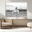 White Horse Wall Art Canvas Print – Framed Woman Rider