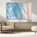 Aerial Ocean View Wall Art Canvas Print – Framed Soft Blue