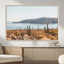 Desert Lake Wall Art – Framed Cactus Mountain Canvas by MyGreatCanvas | Canvas Wall Art Prints | Photo Prints & Wall Decor