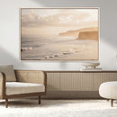 Misty Coastal Wall Art Canvas Print – Framed Golden Sunset by MyGreatCanvas | Canvas Wall Art Prints | Photo Prints & Wall Decor