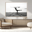 Yoga Surf Wall Art Canvas Print – Framed Black White Shore by MyGreatCanvas | Canvas Wall Art Prints | Photo Prints & Wall Decor