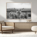Monochrome Highland Cow Wall Art Canvas Print – Framed by MyGreatCanvas | Canvas Wall Art Prints | Photo Prints & Wall Decor