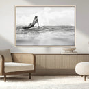 Black and White Surfing Wall Art Canvas Print – Framed Ocean by MyGreatCanvas | Canvas Wall Art Prints | Photo Prints & Wall Decor