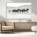 Wild Horses Running Wall Art Canvas Print, Framed Black by MyGreatCanvas | Canvas Wall Art Prints | Photo Prints & Wall Decor