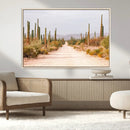 Desert Cactus Lined Road Wall Art Canvas Print – Framed by MyGreatCanvas | Canvas Wall Art Prints | Photo Prints & Wall Decor