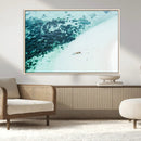 Minimal Beach Wall Art – Framed Ocean Swimming Canvas by MyGreatCanvas | Canvas Wall Art Prints | Photo Prints & Wall Decor
