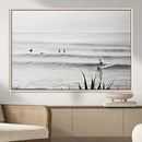Surfer Silhouette Wall Art – Framed Calm Ocean Canvas by MyGreatCanvas | Canvas Wall Art Prints | Photo Prints & Wall Decor