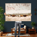 Longhorn Cattle Wall Art Canvas Print – Framed Texas Ranch
