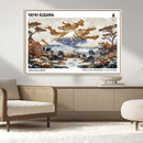 Modern Japanese Wall Art Canvas Print – Framed Abstract
