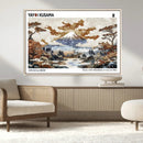 Modern Japanese Wall Art Canvas Print – Framed Abstract