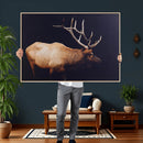 Rustic Elk Wall Art Canvas Print – Framed Moody Wildlife Art by MyGreatCanvas | Canvas Wall Art Prints | Photo Prints & Wall Decor
