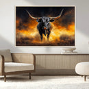 Longhorn Canvas Wall Art Canvas Print – Framed Bold Bull