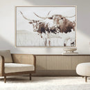 Longhorn Wall Art Canvas Print – Framed Western Cow Rustic