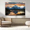 Mountain Sunset Wall Art Canvas Print – Framed Alpine