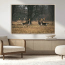 Deer Wall Art Canvas Print – Framed Rustic Wildlife Stags