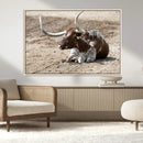 Texas Longhorn Wall Art Canvas Print – Framed Country Living
