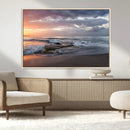 Golden Hour Wall Art Canvas Print – Framed Tranquil Waves