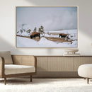 Bison Wildlife Wall Art Canvas Print – Framed Snowy Prairie by MyGreatCanvas | Canvas Wall Art Prints | Photo Prints & Wall Decor