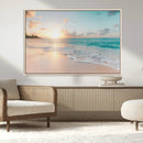 Beach Sunset Wall Art Canvas Print – Framed Ocean Waves