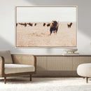 Bison Herd Wall Art Canvas Print – Framed Western Prairie