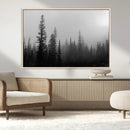 Misty Pines Wall Art Canvas Print – Framed Woodland