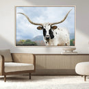 Texas Longhorn Wall Art Canvas Print – Framed Western Rustic