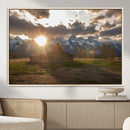 Snowy Peaks Wall Art Canvas Print – Rustic Mountain