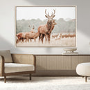 Rustic Nature Wall Art Canvas Print – Stag Woodland Framed