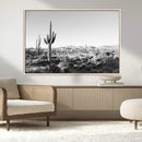 Saguaro Cactus Wall Art Canvas Print – Framed Monochrome