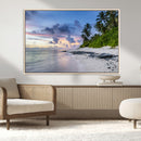 Tropical Beach Wall Art Canvas Print – Framed Sunset Glow