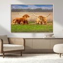 Texas Longhorn Pair Wall Art Canvas Print – Peaceful Rustic by MyGreatCanvas | Canvas Wall Art Prints | Photo Prints & Wall Decor