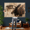 Moose Canvas Wall Art — Rustic Wildlife Painting Print | by MyGreatCanvas | Canvas Wall Art Prints | Photo Prints & Wall Decor