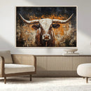 Abstract Longhorn Bull Wall Art Canvas Print – Vintage by MyGreatCanvas | Canvas Wall Art Prints | Photo Prints & Wall Decor