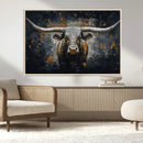 Rustic Longhorn Bull Wall Art Canvas Print – Vintage Western by MyGreatCanvas | Canvas Wall Art Prints | Photo Prints & Wall Decor