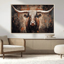 Rustic Longhorn Bull Wall Art Canvas Print – Vintage Western by MyGreatCanvas | Canvas Wall Art Prints | Photo Prints & Wall Decor