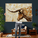 Rustic Longhorn Bull Wall Art Canvas Print – Vintage Western by MyGreatCanvas | Canvas Wall Art Prints | Photo Prints & Wall Decor