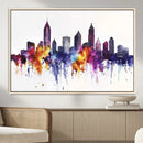 Atlanta Skyline Wall Art Canvas Print – Framed Colorful