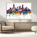 Atlanta Skyline Wall Art Canvas Print – Framed Colorful