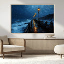 Dark Stormy Pier Wall Art Canvas Print, Moody Ocean Night by MyGreatCanvas | Canvas Wall Art Prints | Photo Prints & Wall Decor