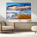 Ocean Waves Wall Art Canvas Print Ocean Waves Beach Sunset by MyGreatCanvas | Canvas Wall Art Prints | Photo Prints & Wall Decor