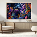 Vibrant Neon Coral Reef Wall Art Canvas Print, Colorful by MyGreatCanvas | Canvas Wall Art Prints | Photo Prints & Wall Decor